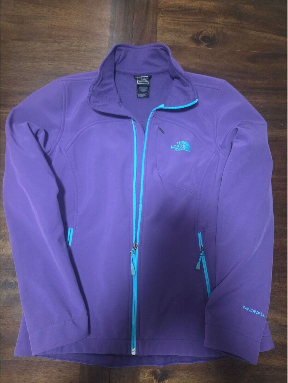 Purple with Aqua Northface Zip Up  Jacket